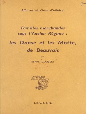 cover image of Familles marchandes sous l'ancien Régime
